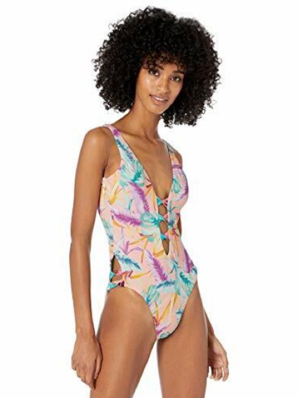 Bar III Women's Copacabana Printed Twist-Front One-Piece Swimsuit